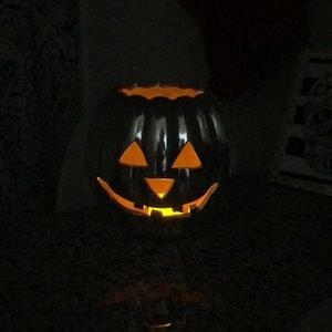 SILVER JACK O LANTERN CANDLEHOLDER